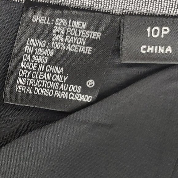 Gray Linen Polyester Blend Skirt Size 10P - Picture 7 of 7